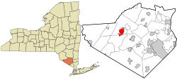 Orange County New York incorporated and unincorporated areas Middletown highlighted